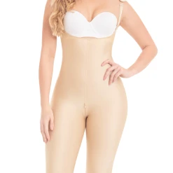 Fajas M & D Knee Length Open Bust Faja Colombiana Seamless Shapewear Tummy Control