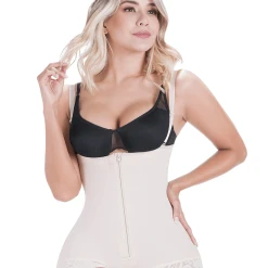 Fajas Sonryse Post-Op Fajas After Tummy Tuck And Lipo Open Bust Panty Shapewear Bodysuit Powernet