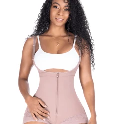 Fajas Sonryse Post-Op & Postpartum Faja Open Bust Panty Shapewear Bodysuit Powernet