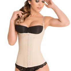 Fiorella Semi Vest Latex Waist Cincher Trainer Corset Nude