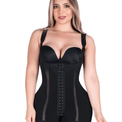MariaE Fajas Bum Lift Tummy Control Mid Thigh Shapewear Bodysuit Open Bust With Front Hooks Powernet -FarmaCell shop mariae fajas bum lift tummy control mid thigh shapewear bodysuit open bust with front hooks powernet 32511520473278