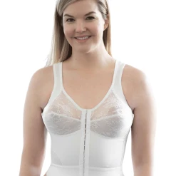 Rago Front Closure Back Support Long Line Bra White